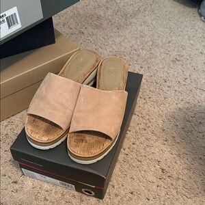 Vince Camuto Tan Slide Sandal wedges